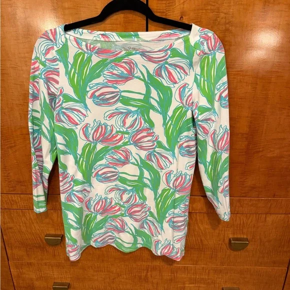 Lilly Pulitzer Andie Ring The Bellboy Top S - Picture 1 of 10